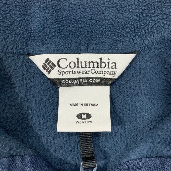 Columbia Jacket Womens M Medium Storm Blue Full Zip Stand Collar Fleece Pockets - Picture 7 of 10